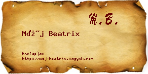 Máj Beatrix névjegykártya